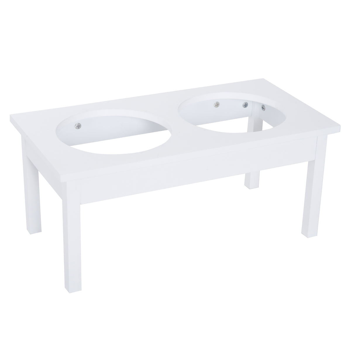 23" Wooden Elevated Dog Bowl Station