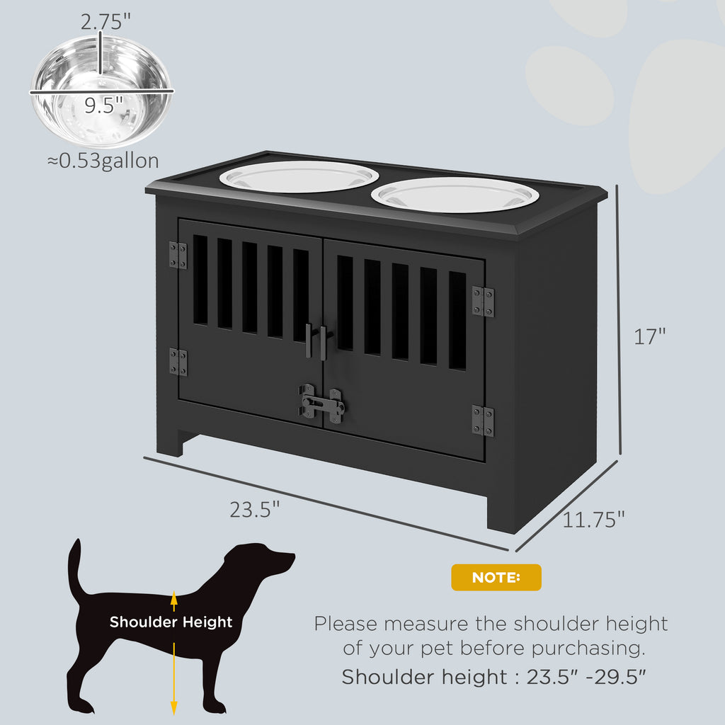 Dog Food Storage Cabinet with Bowls & Feeding Station