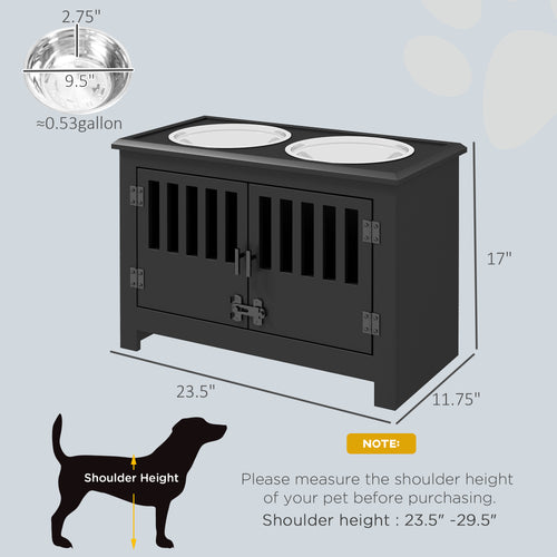 Dog Food Storage Cabinet with Bowls & Feeding Station