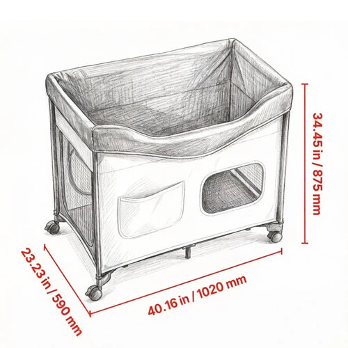 Dual-Level Elevated Dog Bed with Waterproof Oxford Cover