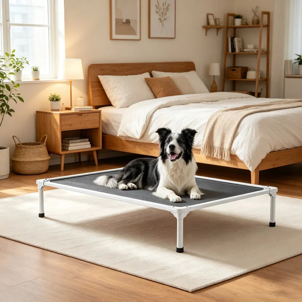 Elevated Dog Bed for Bedroom, Space-Saving
