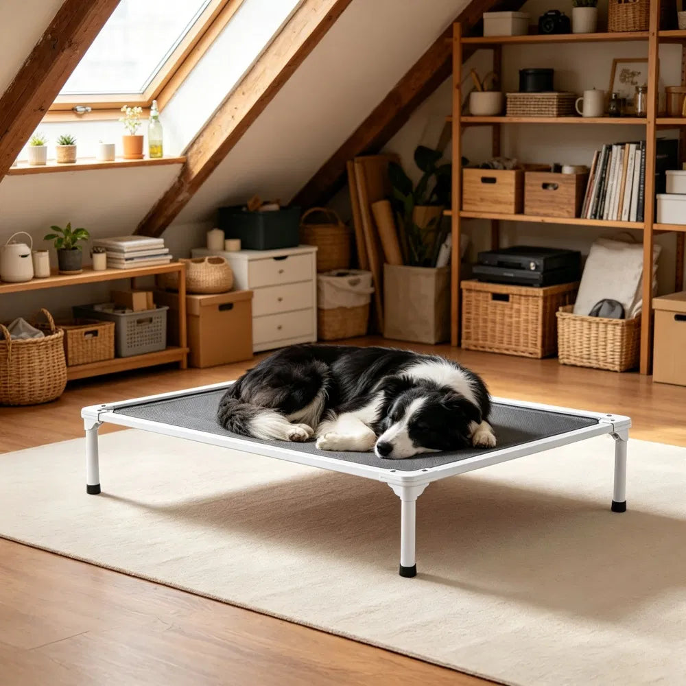 Elevated Dog Bed for Bedroom, Space-Saving