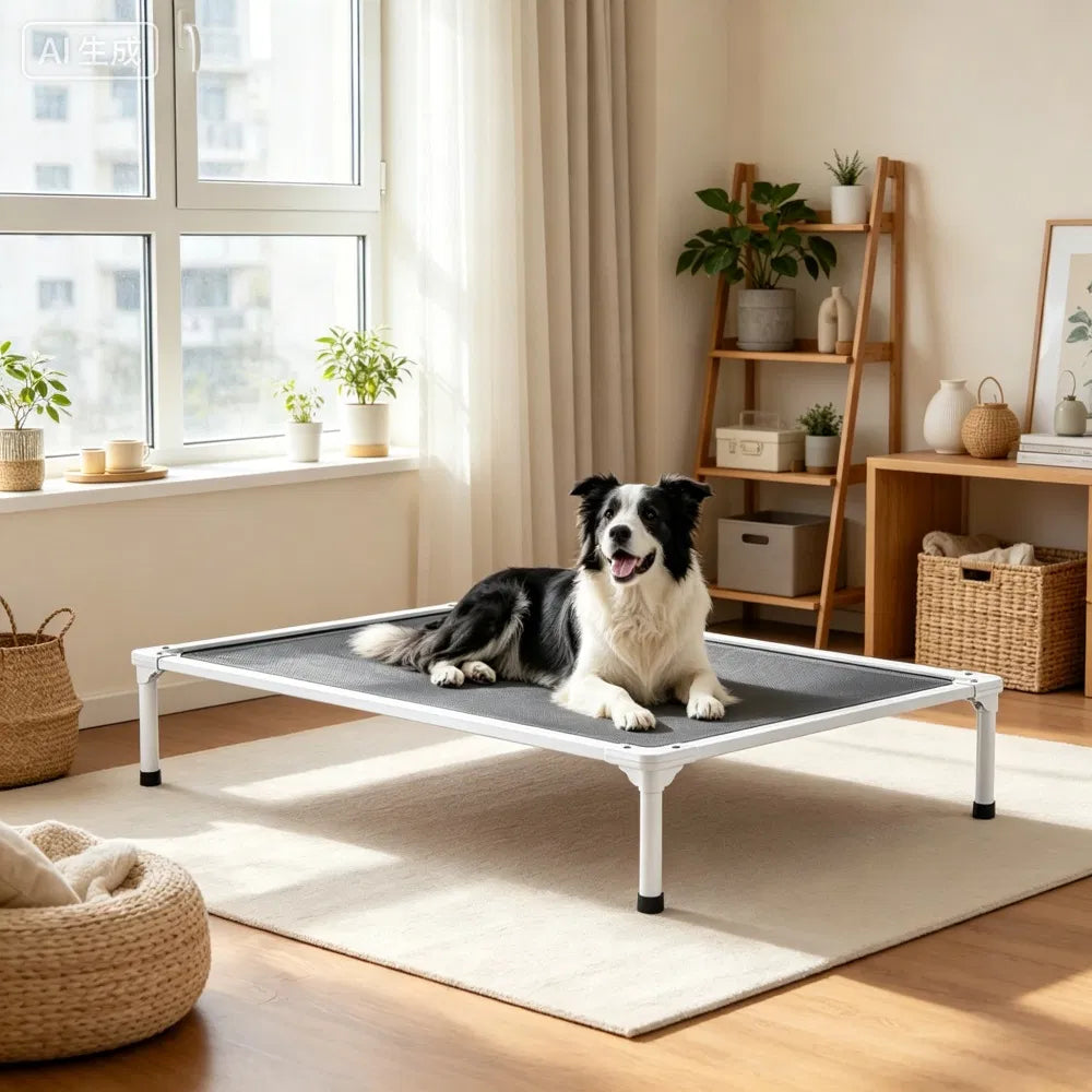 Elevated Dog Bed for Bedroom, Space-Saving