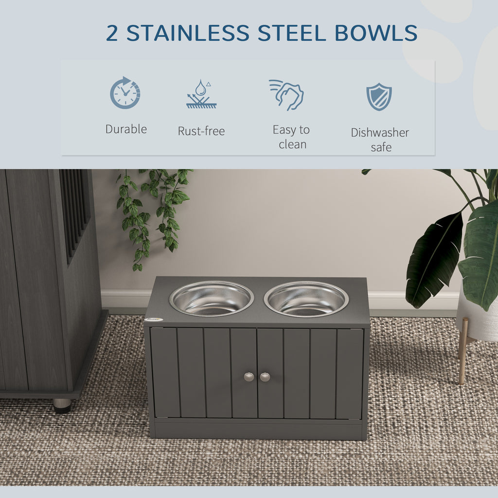Elevated Dog Bowl Station with 44L Storage Cabinet