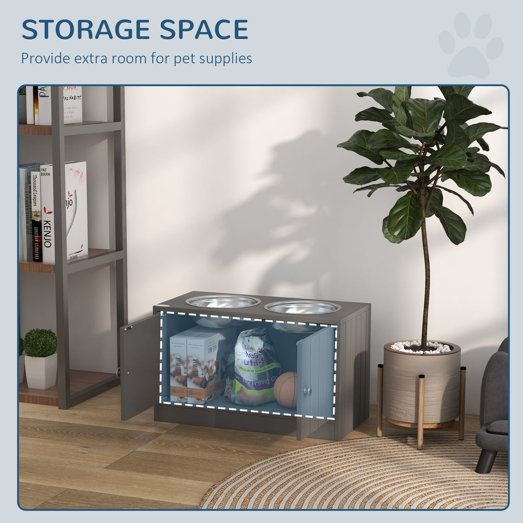 Elevated Dog Bowl Station with 44L Storage Cabinet
