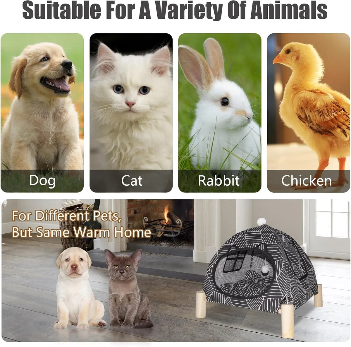 Foldable Indoor Cat Tent Bed for Cats & Small Dogs