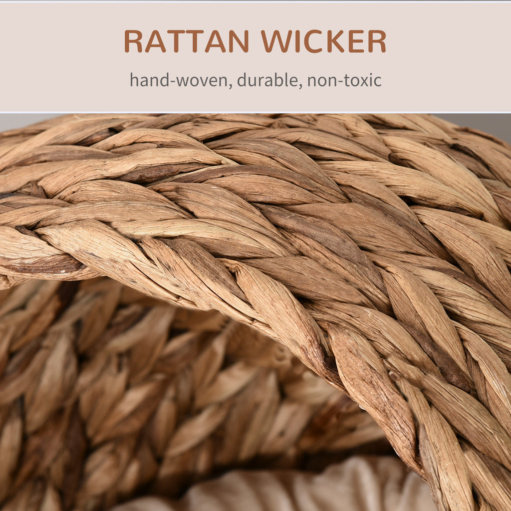 Handwoven Elevated Cat Bed with Egg Chair Shape