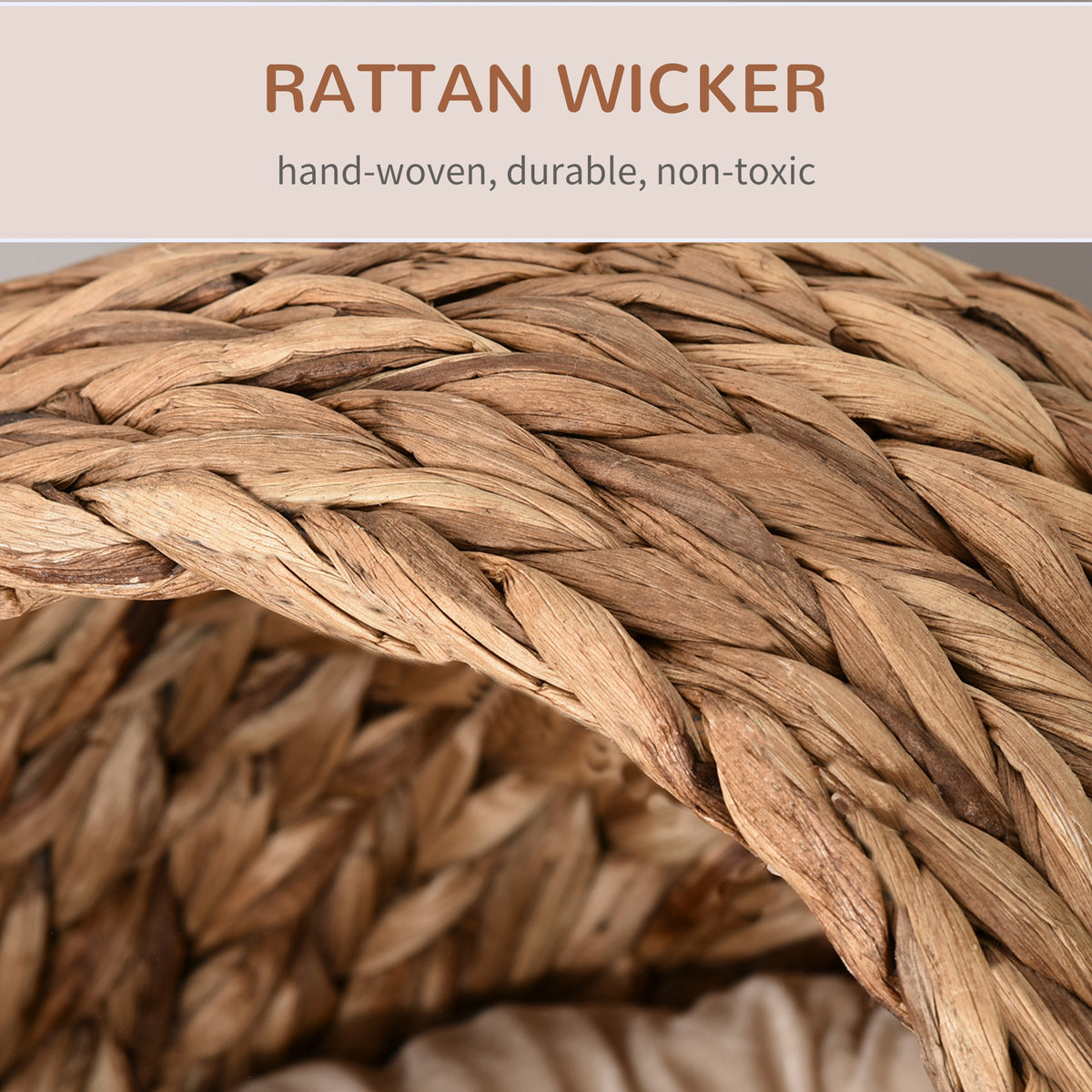 Handwoven Elevated Cat Bed with Egg Chair Shape