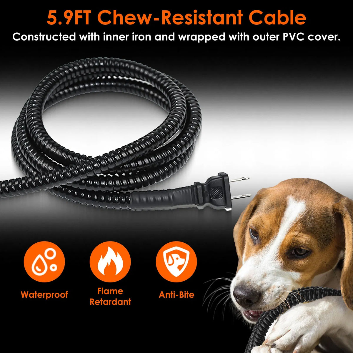 Heated Water Bowl for Dogs & Cats, 74.4oz IP67 Waterproof