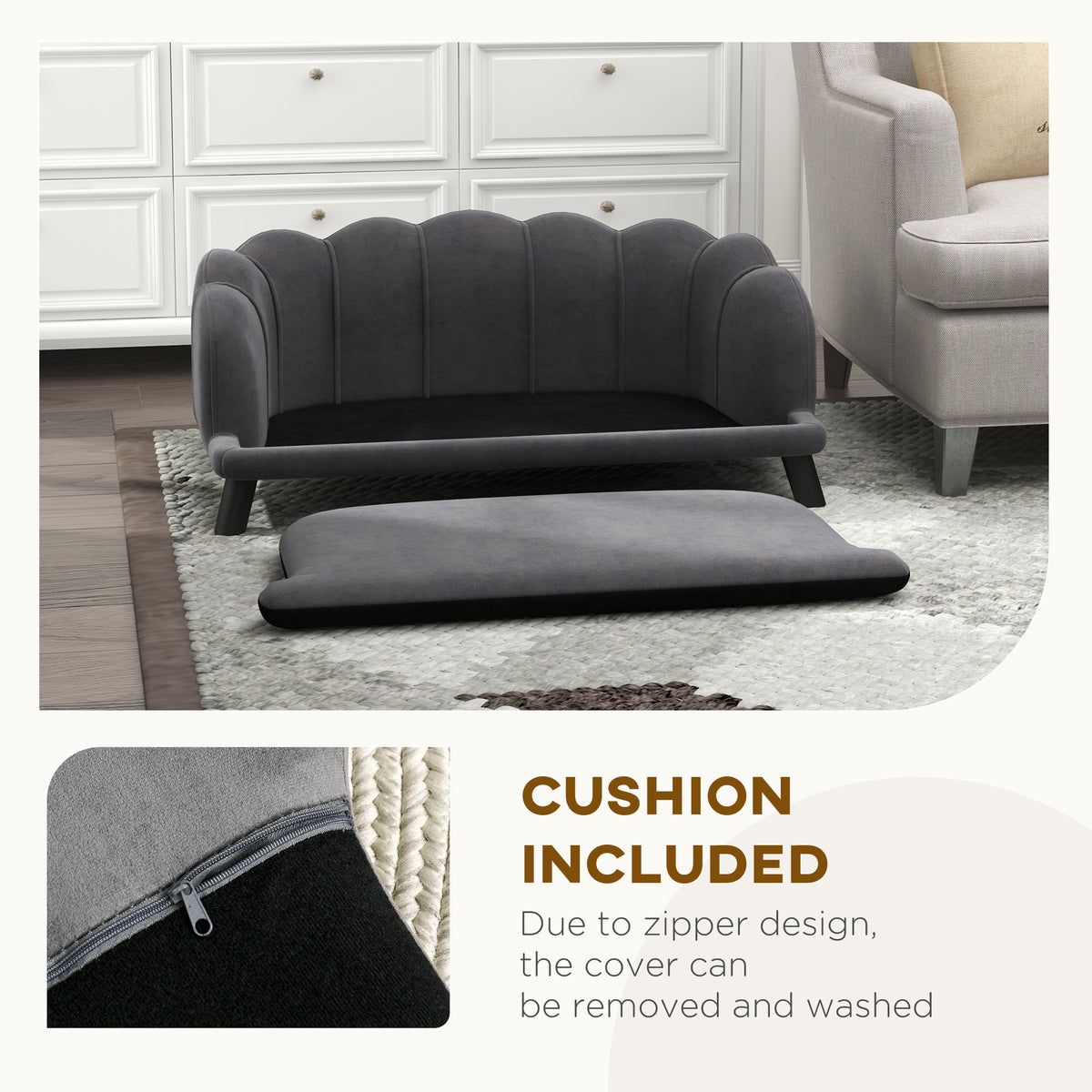 Pearl Design Pet Sofa for Medium & Large Dogs