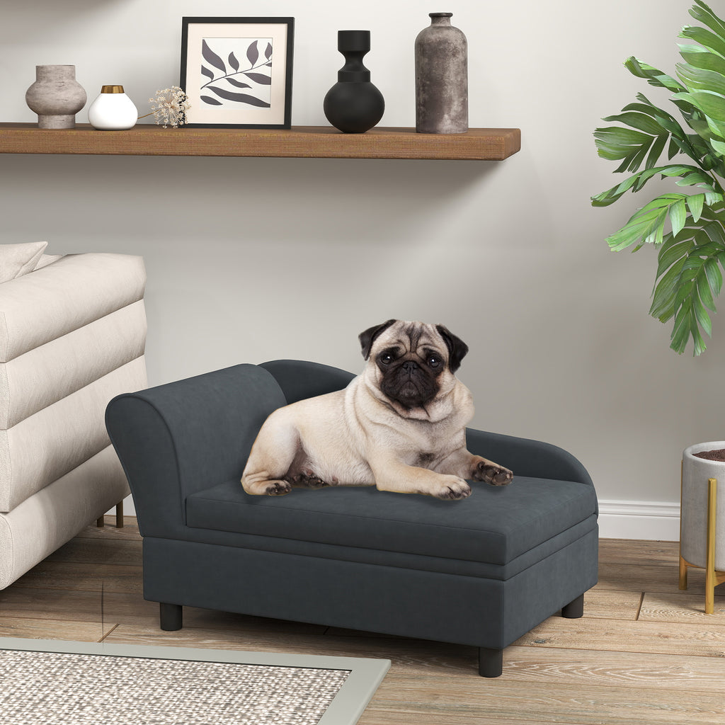 Pet Sofa Bed Couch with Hidden 23L Storage
