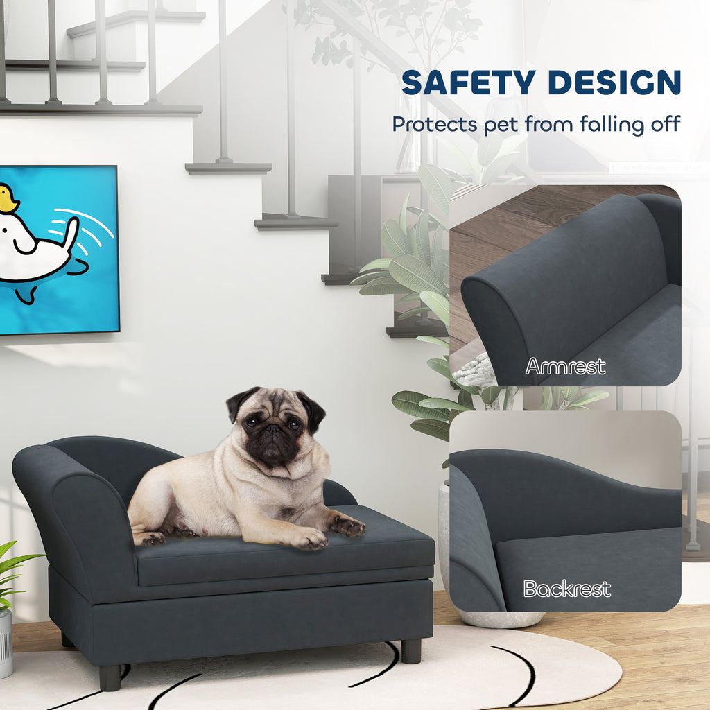 Pet Sofa Bed Couch with Hidden 23L Storage