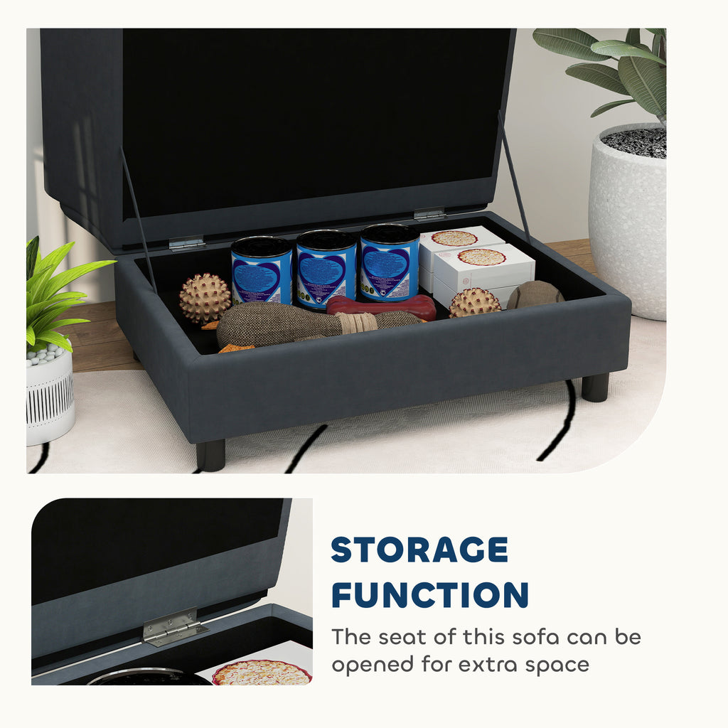Pet Sofa Bed Couch with Hidden 23L Storage
