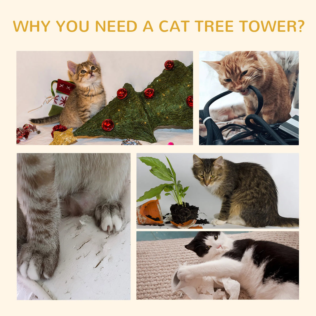 Wooden Cat House & Cat Climbing Tower